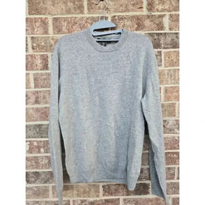 Paolo Mondo Men 100% 2 ply cashmere round neck pullover sweater Gray Size M